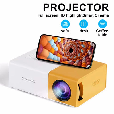 YG300 Portable Mini LED Projector 1080P Support
