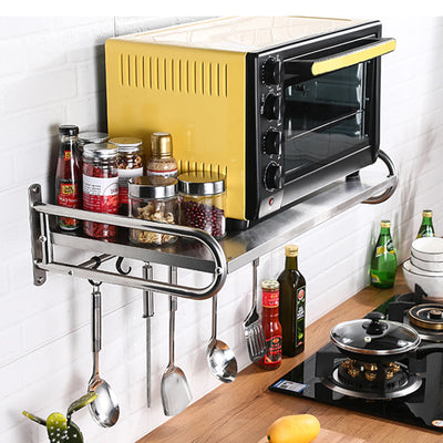 Stainless Steel Wall-Mounted Microwave Oven Shelf Rack