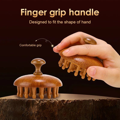 Wooden Scalp Massager Head Brush for Wet and Dry Hair