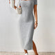 Women's Knit Square Collar Side-Slit Mini Dress