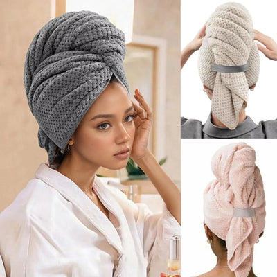 Ultra-Soft Microfiber Hair Towel Wrap with Elastic Loop