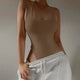 Women's Sleeveless Off-Shoulder Bodycon Knit Bodysuit