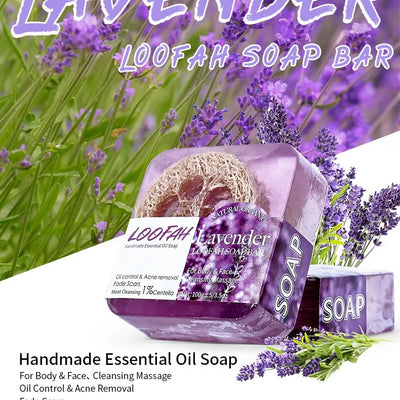Organic Lavender Loofah Soap Bar 100g
