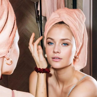 Ultra-Soft Microfiber Hair Towel Wrap with Elastic Loop