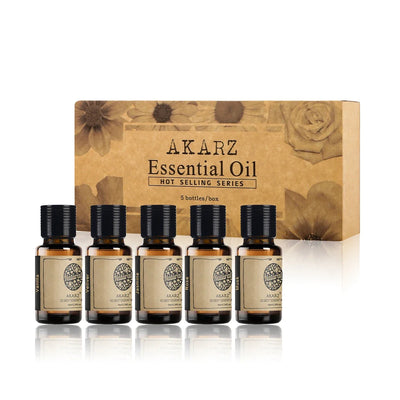 AKARZ 5-Pack Essential Oils Set Vanilla Jasmine Rose Musk