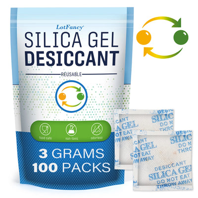 Silica Gel Desiccant Moisture Absorber Bags 100-Pack