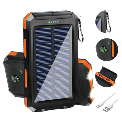 20000mAh Solar Power Bank with Flashlight Waterproof