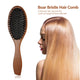 Natural Boar Bristle Paddle Hair Brush with Beech Handle