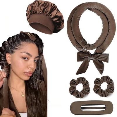 Heatless Satin Overnight Hair Curling Set