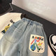 Toddler Boys' Anime Print Elastic Waist Denim Jeans