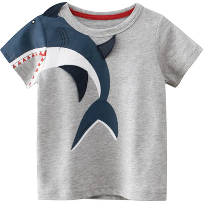 Kids' Korean Style Cartoon Short Sleeve Cotton Tee