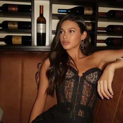 Women's Corset Lace Hollow-Out Strapless Vest Top