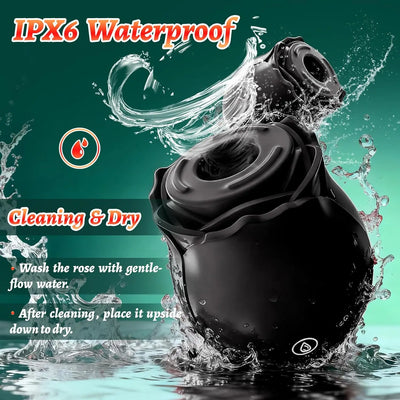 Black Rose Suction Vibrator 10 Modes for Women
