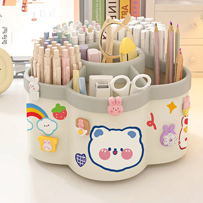 Rotating Desk Organizer Pen Holder and Cosmetic Box