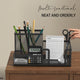 3-Compartment Mesh Desk Organizer with Pencil Holder