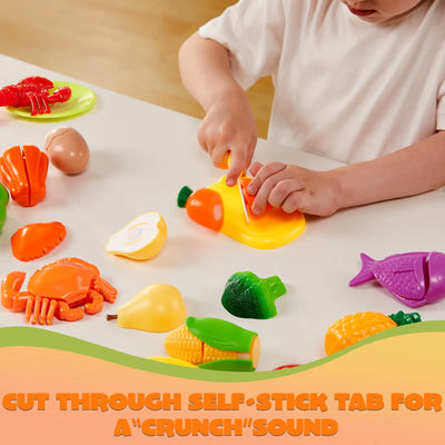 Kids' 60-Piece Pretend Play Food Set for Kitchen