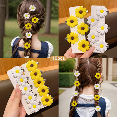 Sunflower Hair Clips Sweet and Stylish 10-Pack