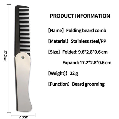 Foldable Anti-Static Pocket Styling Comb for Men