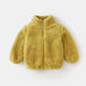 Kids' Solid Color Plush Warm Casual Coat Jacket