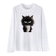 Women's Oversized Funny Cat Print Casual Tee