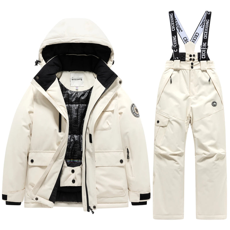 Kids' 2-Piece Waterproof Ski Jacket and Pants Set