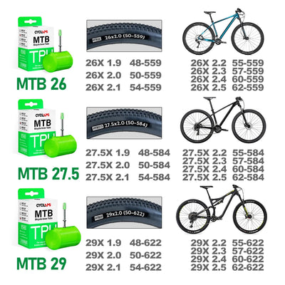 Cyclami Ultralight MTB Bike Inner Tube TPU 2-Pack