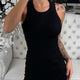 Women's Solid Ribbed Elastic O-Neck Tank Top