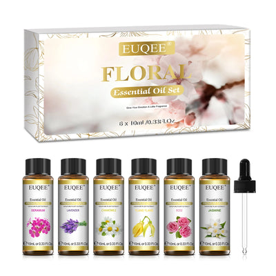 6-Bottle Floral Essential Oils Set