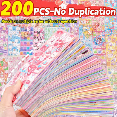 Kawaii Cartoon Laser Stickers Pack 20-200 Pcs