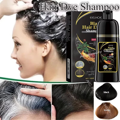 Natural Herbal 3-in-1 Hair Dye Shampoo Gray to Dark 100ml