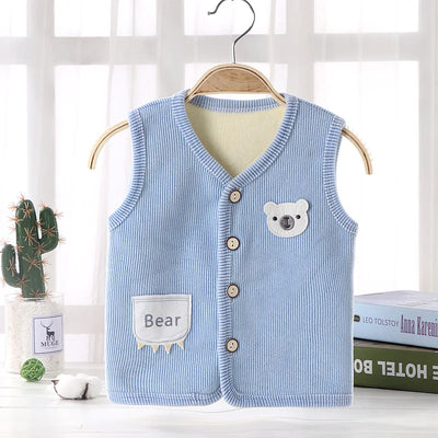 Kids' Velvet-Lined Warm Puffer Vest Jacket