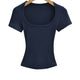 Women's Square Collar Slim-Fit Stretch Crop Top