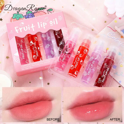 4-Pack Hydrating Roller Ball Lip Oil Set