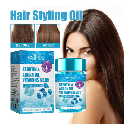 Magic Keratin Hair Vitamin Capsule Oil for Smooth Shiny Hair