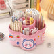 Rotating Desk Organizer Pen Holder and Cosmetic Box