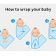 Knitted Baby Swaddle Blanket 90x70cm
