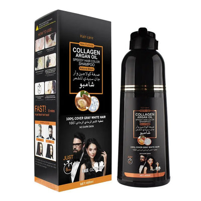 3-in-1 Collagen Argan Oil Black Hair Dye Shampoo 500ml