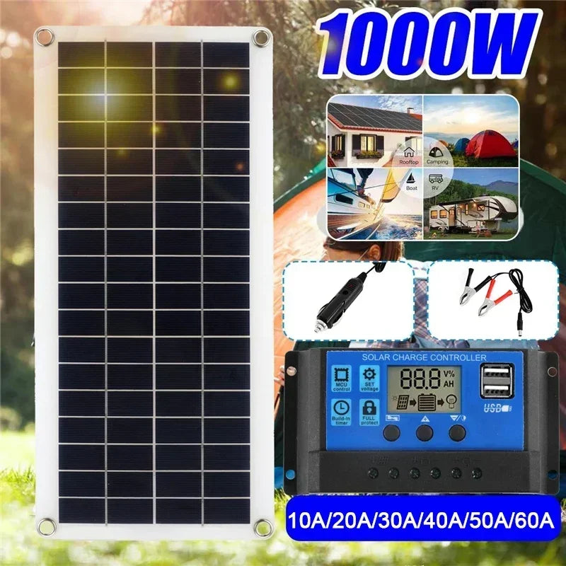 1000W Solar Panel 12V with Solar Charge Controller