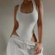 Women's Sleeveless Off-Shoulder Bodycon Knit Bodysuit