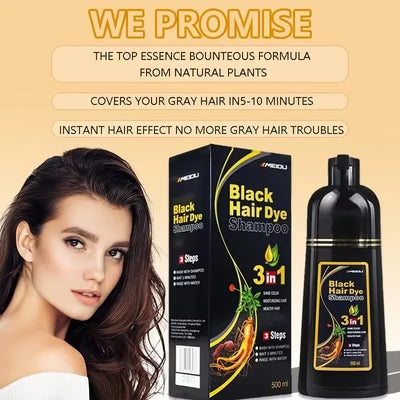 3-in-1 Instant Color Hair Dye Shampoo