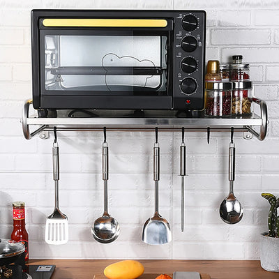 Stainless Steel Wall-Mounted Microwave Oven Shelf Rack