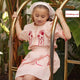 Baby Girls' Floral Embroidery Linen Cotton Romper Dress