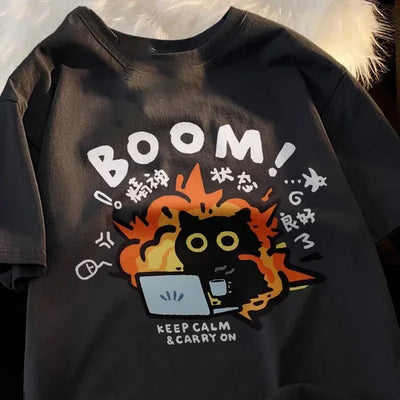 Kawaii Good Mental State Oversized Graphic Tee