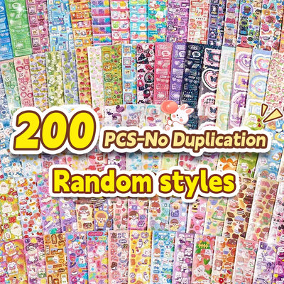 Kawaii Cartoon Laser Stickers Pack 20-200 Pcs