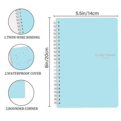 Spiral A5 Undated Weekly Planner Notebook Agenda