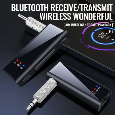 Bluetooth 5.4 Audio Transmitter Receiver AUX TF Card