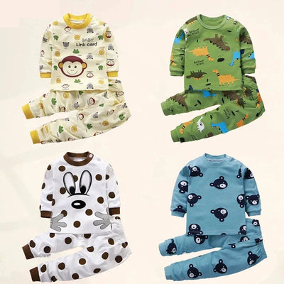Kids' Cotton Autumn Winter Clothing and Sleepwear Set