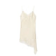 Women's Lace Trim Backless Satin Slip Dress