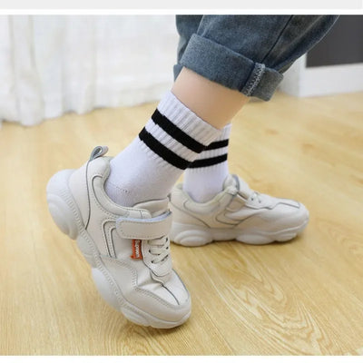 Kids' Solid Cotton School Sports Socks 5-Pack