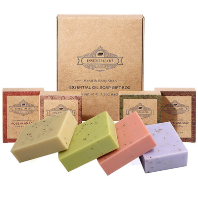 Lavender Frosted Soap Gift Set with Essential Oils 4-Pack